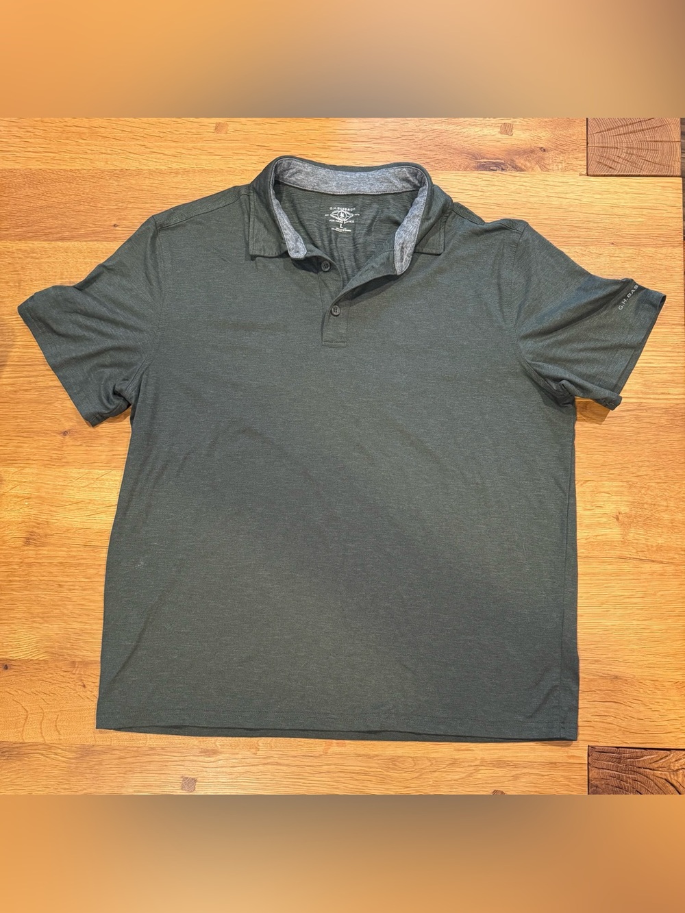 G.H. Bass & Co Men’s L Olive Heathered Performance Polo Short Sleeve Golf